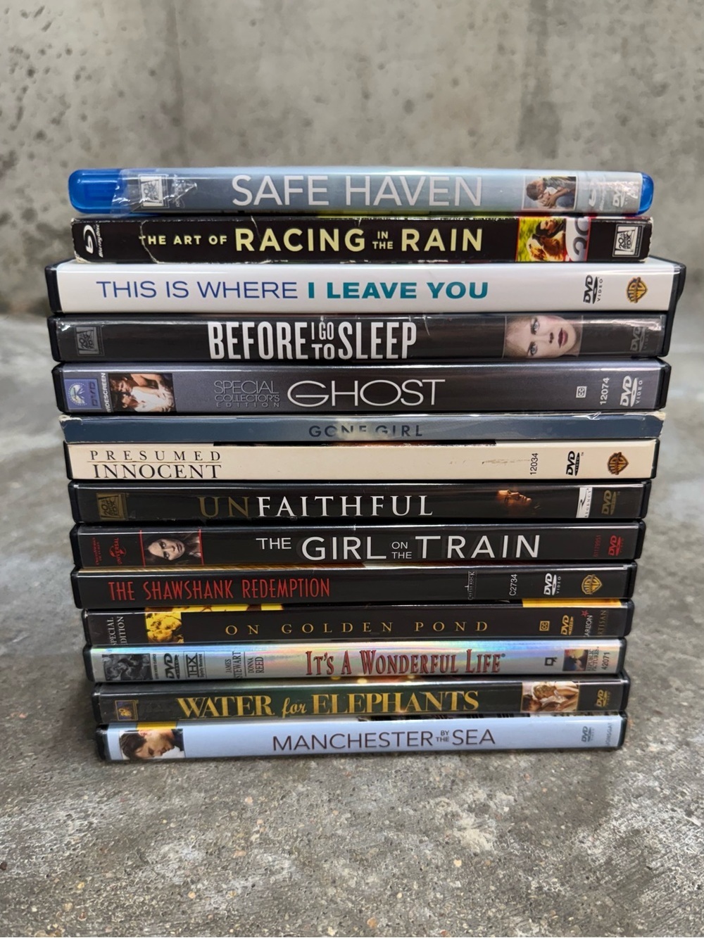 DVD Blu-ray Movie Lot Gone Girl Shawshank Safe Haven Romance Drama